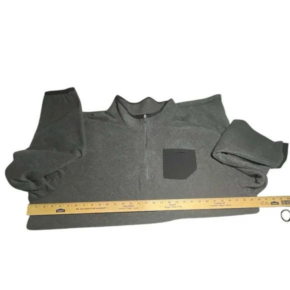 ADIDAS Primegreen Men's 1/4 Grey Quarter-Zip Pullover Golf Pocket FLEECE Sz 3XLT - Picture 10 of 11